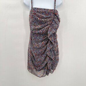 BCBGeneration Women's Spaghetti Multicolor Ruffle Ruched Mini Lined Dress 4